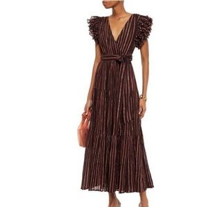 Brown Lurex Ulla Johnson Maxi Dress